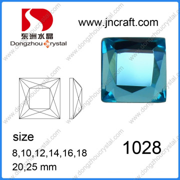 Dz-1028 Square Flat Back Machine Cut Large Size Glass Stones for Jewelry